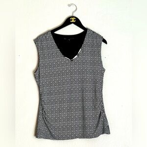 WHBM sleeveless top rouched sides around front collar fully lined